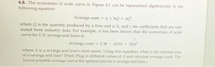 the economies of scale curve in figure 4.q can be