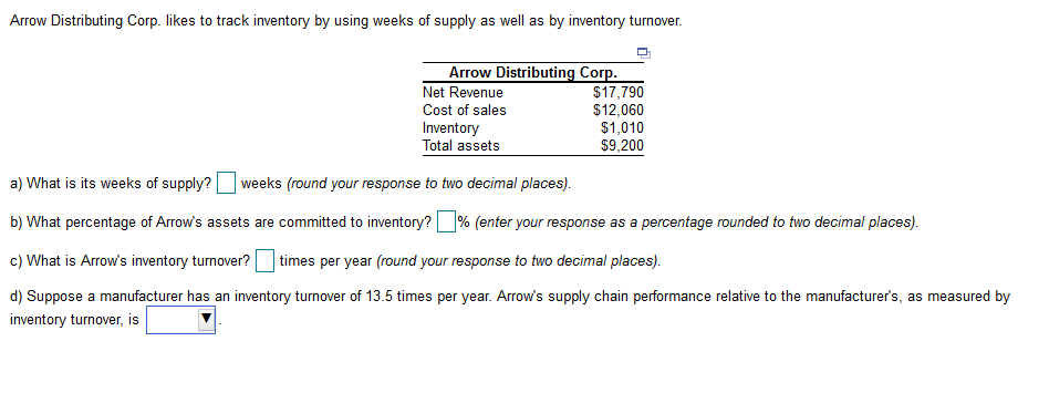 Arrow Distributing Corp. likes to track inventory