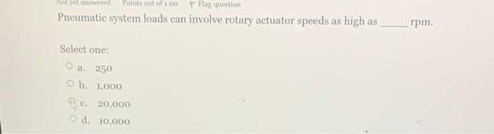 Not yet answered Point out of 100 Flag question