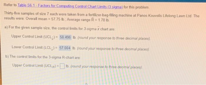 Refer to Table 86.1 - Factors for Computing