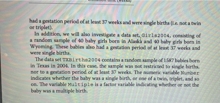 with r code and output please 1.2 Case Study:
