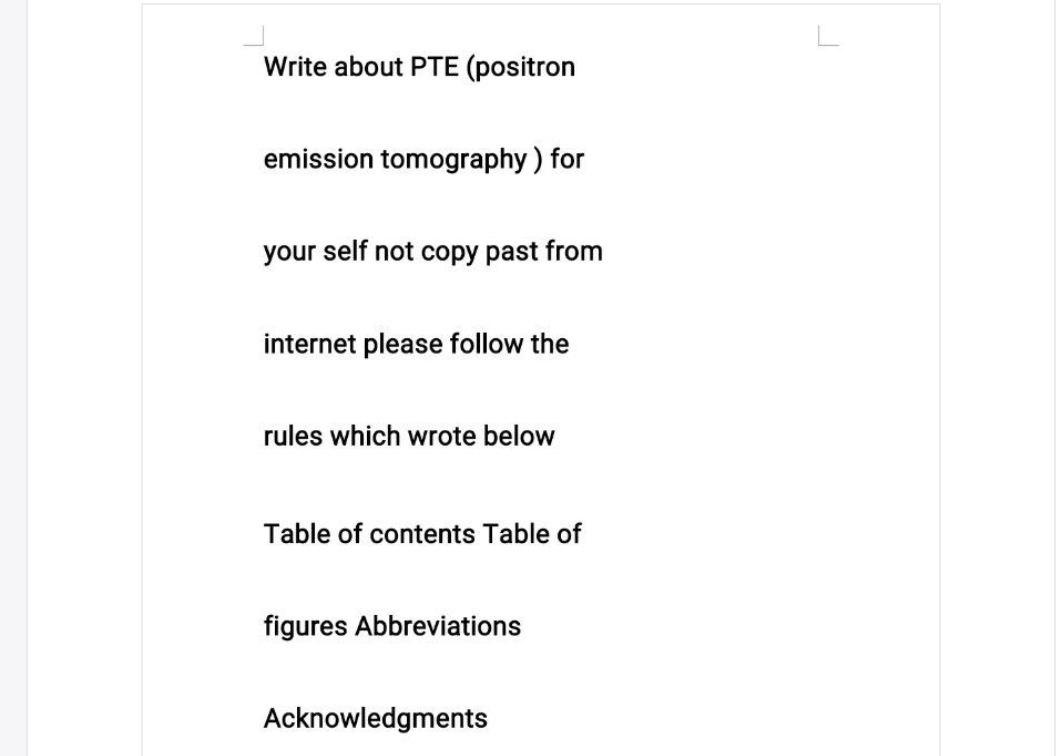 L Write about PTE (positron emission tomography)
