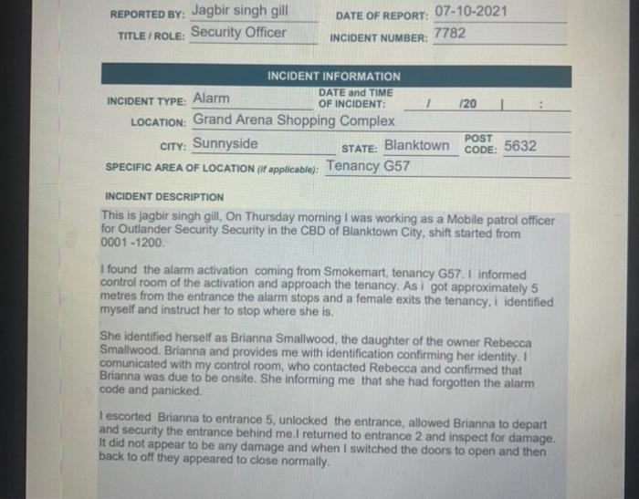 this is a draft security incident report, please