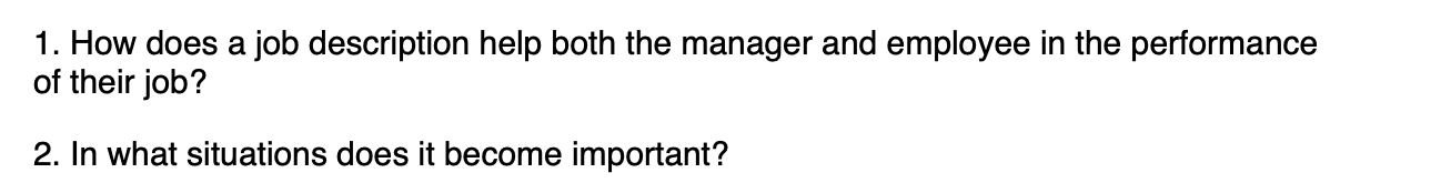 Please explain in detail 1. How does a job