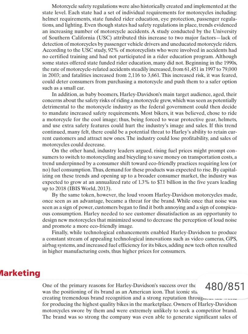 . Required Question: . Harley Davidson: An