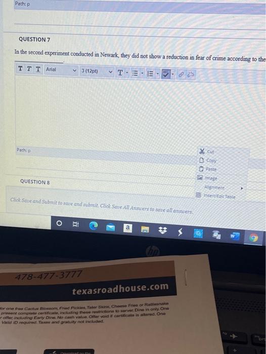 Path:p QUESTION 7 In the second experiment