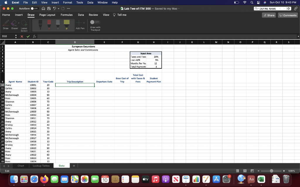 2. Insert Functions and Formulas at DATA