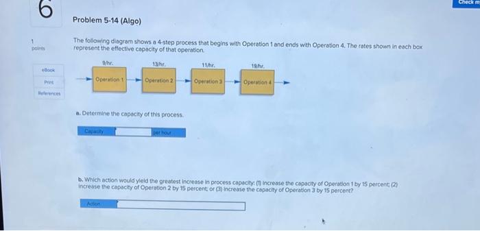 Checkm Problem 5-14 (Algo) 1 points The following
