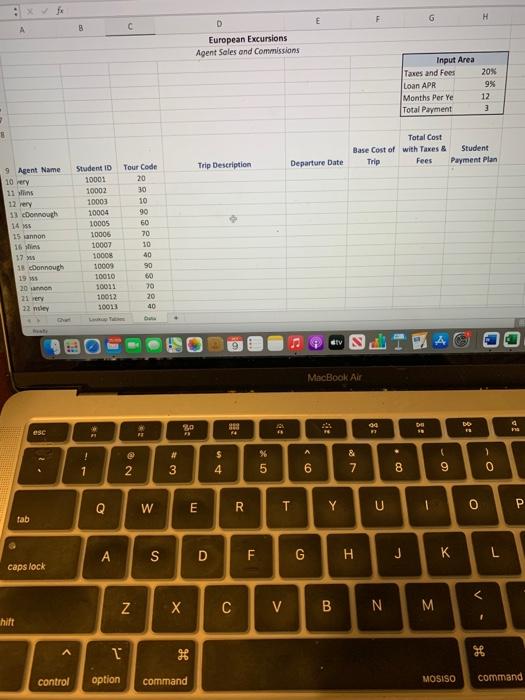 its an excel lab , data X G H A D 8 European