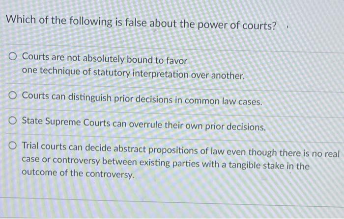 Which of the following is false about the power