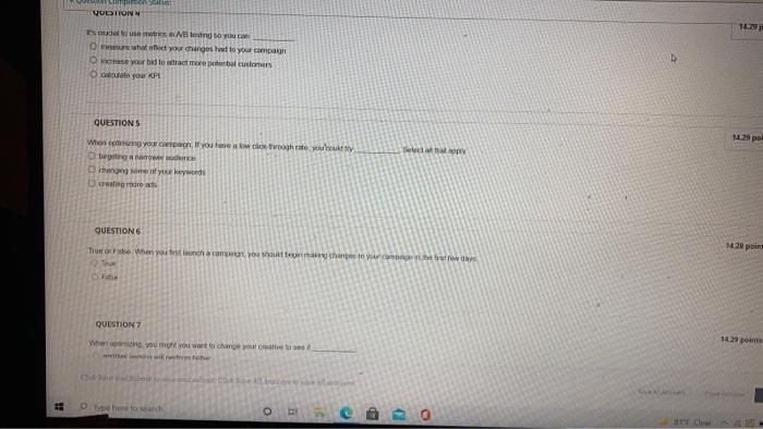 QUESTION 1 Intressions, clicks dick through rate