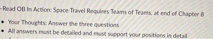 - Read OB In Action: Space Travel Requires Teams