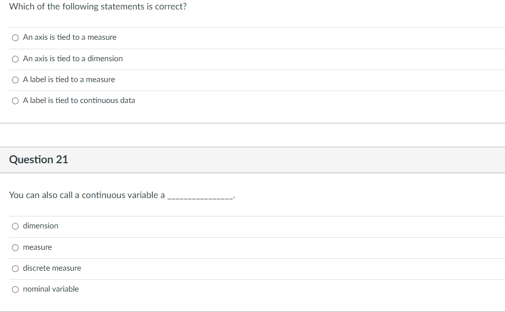 These question are about tableau. Which of the