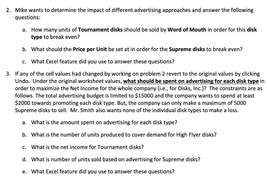Problem 1 Use the worksheet Vehicles for this