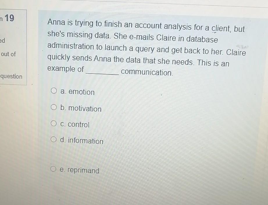 n 19 ed Anna is trying to finish an account