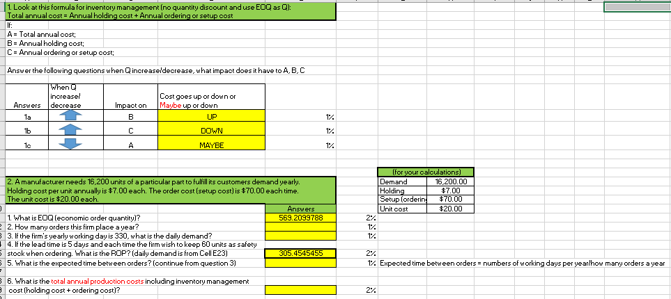 1. Look at this formula for inventory management