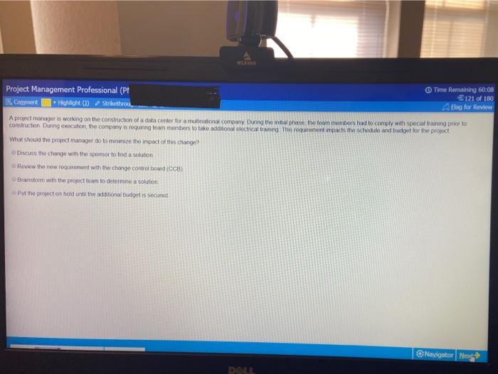 Time Remaining 60:08 Project Management