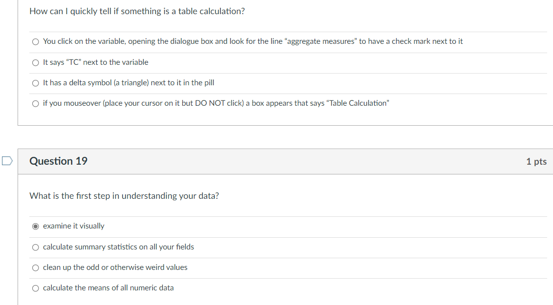 How can I quickly tell if something is a table