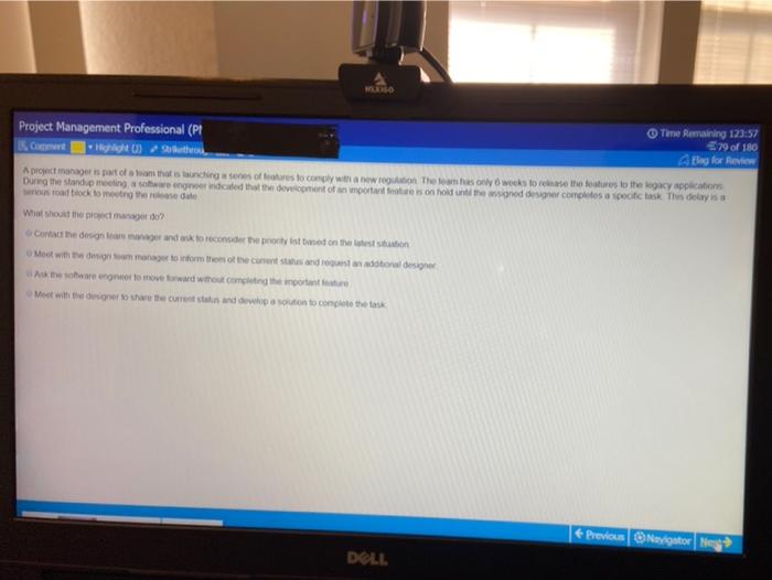 LO Time Remaining 123:57 Project Management