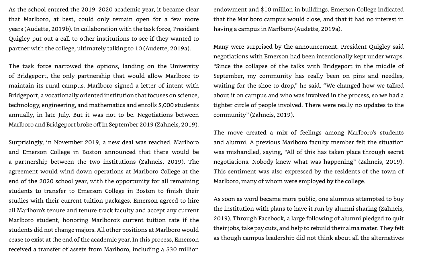 Case 11.3 Agonizing Options for Marlboro College