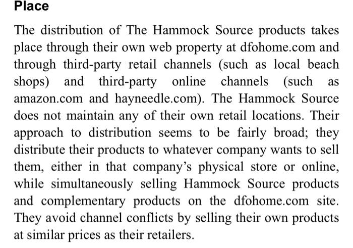 Place as The distribution of The Hammock Source