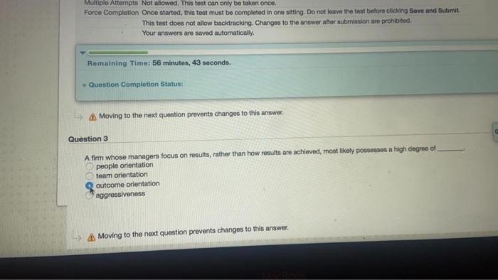 Multiple Attempts Not allowed. This test can only
