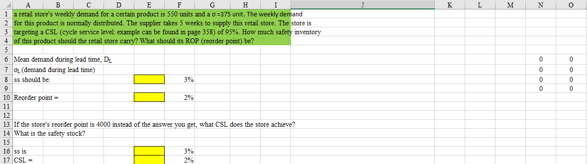 L M N O 0 0 0 0 A B D E F G I 1 a retail store's