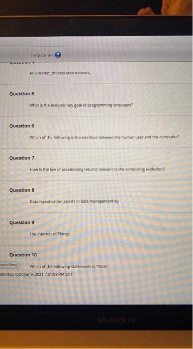Help Center Question 1 Personal computing devices