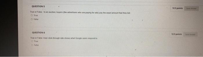 125 points QUESTIONS The ore in an action buyers