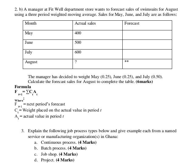 QUESTION 2 A QUESTION 2 B 2. a) A company is