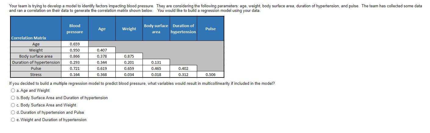 Your team is trying to develop a model to