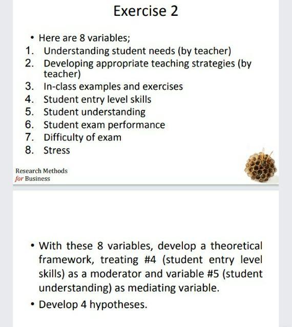 Exercise 2 Here are 8 variables; 1. Understanding