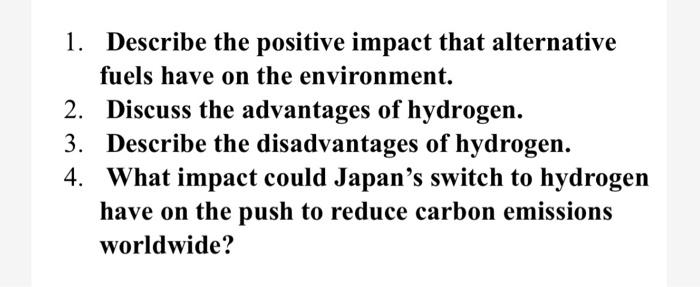 i need 300 word 1. Describe the positive impact