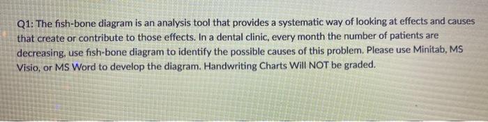 Q1: The fish-bone diagram is an analysis tool
