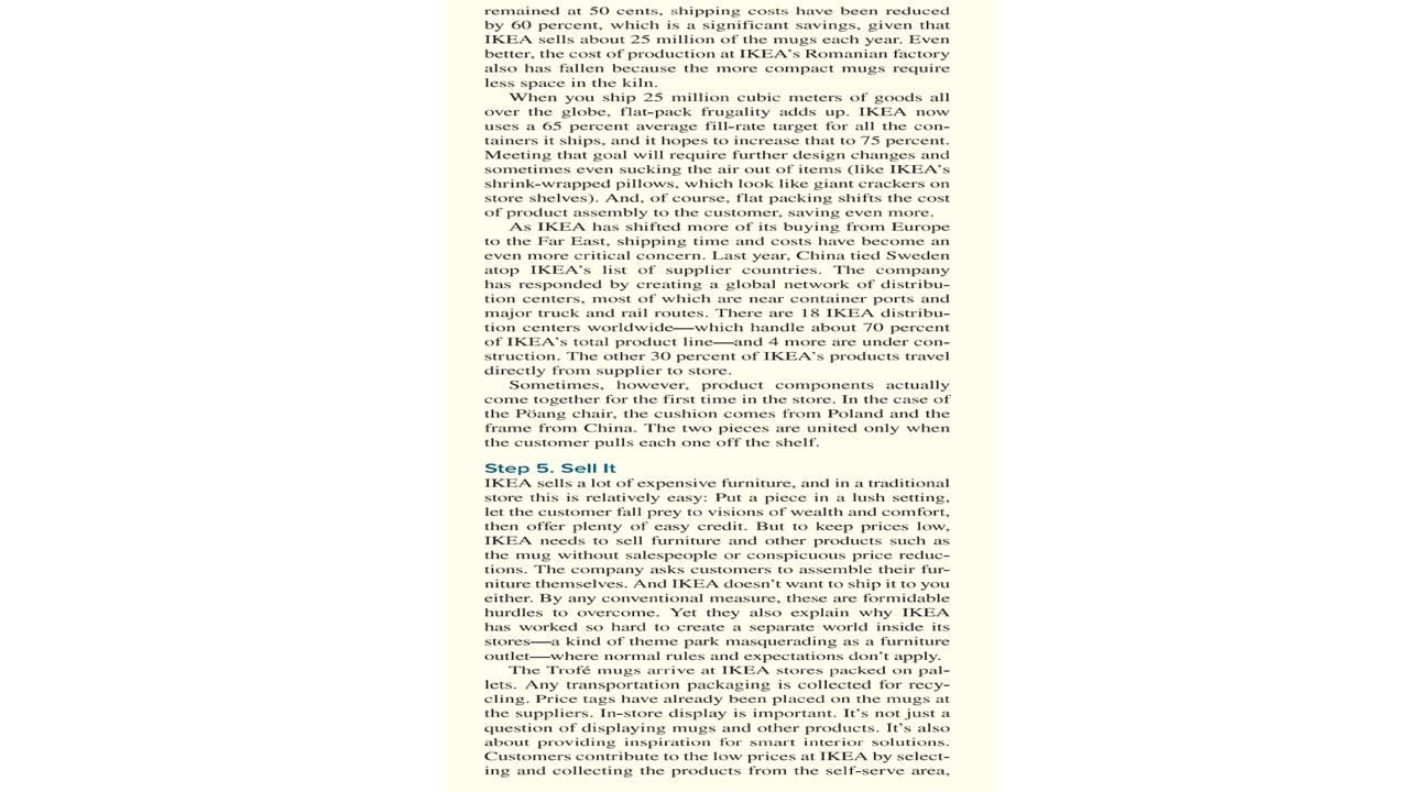 Q. What are IKEA's competitive priorities? Case: