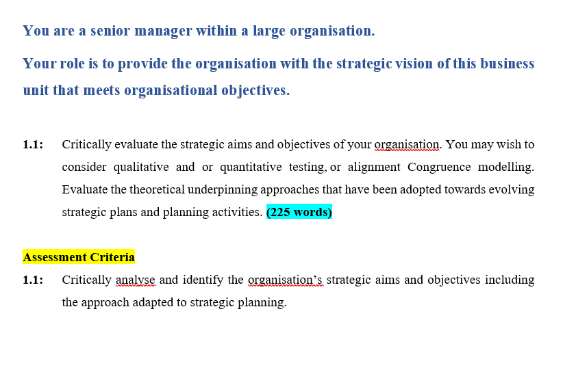 You are a senior manager within a large