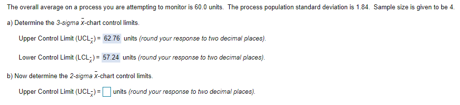 The overall average on a process you are