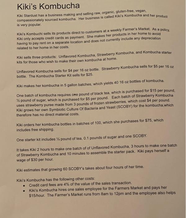 Kiki's Kombucha Kiki Stardust has a business