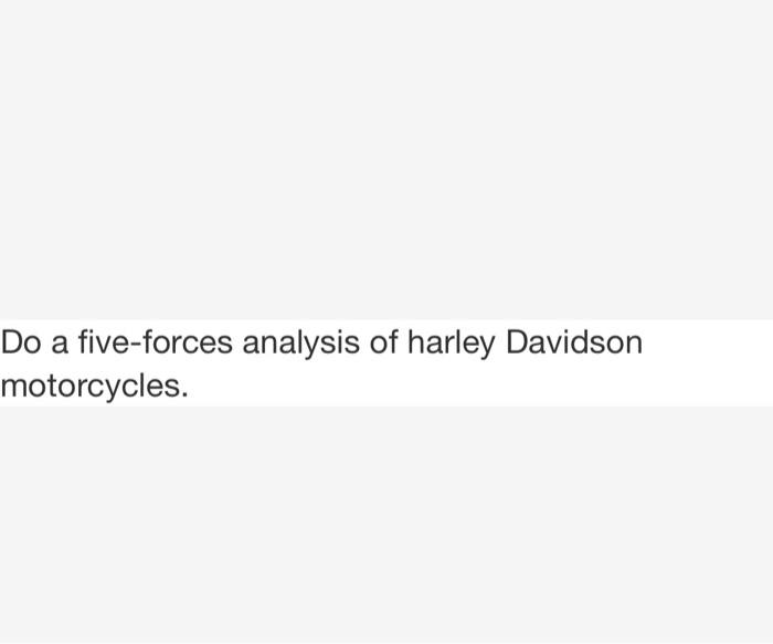 Do a five-forces analysis of harley Davidson