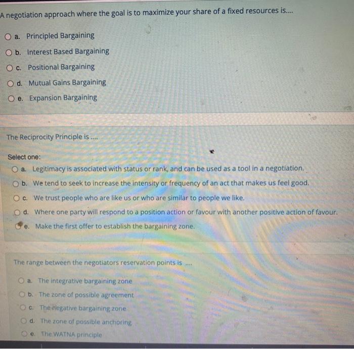 A negotiation approach where the goal is to