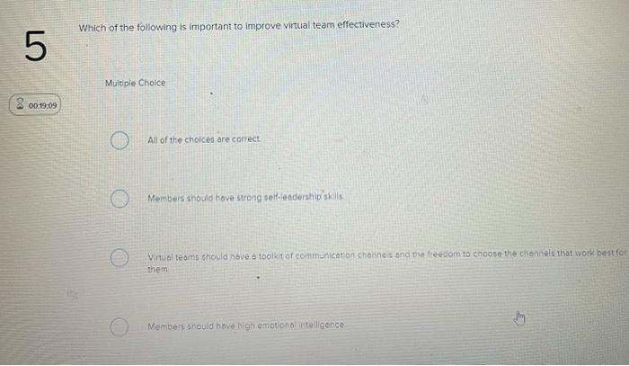 The lowest level of task interdependence is: 1 1.