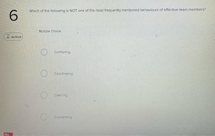 The lowest level of task interdependence is: 1 1.