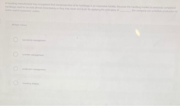 A handbag manufacturer has recognized that