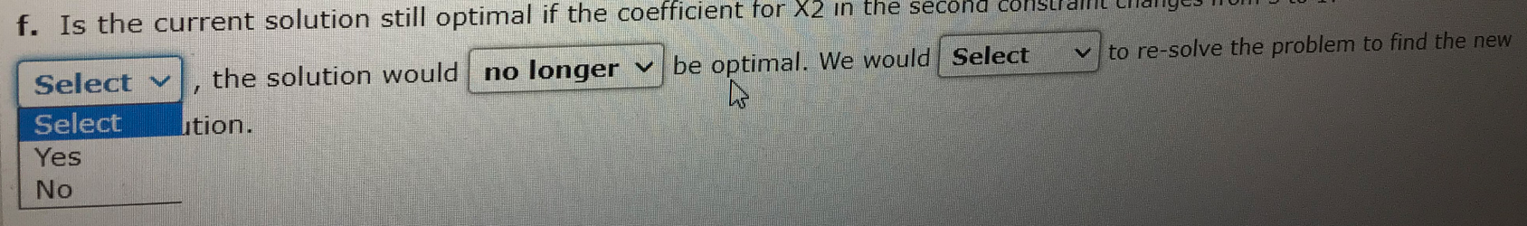 Implement the following LP problem in a