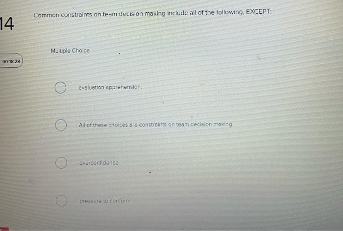 The lowest level of task interdependence is: 1 1.