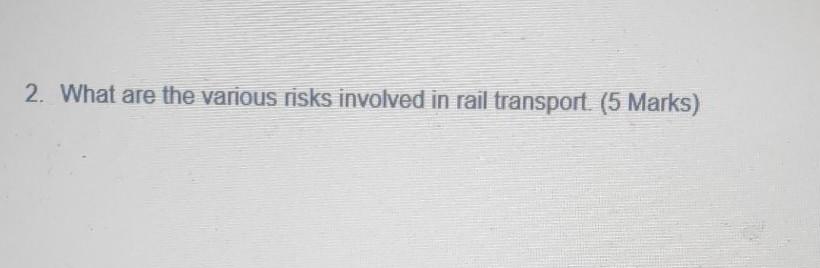 1. Please list five different rail equipment