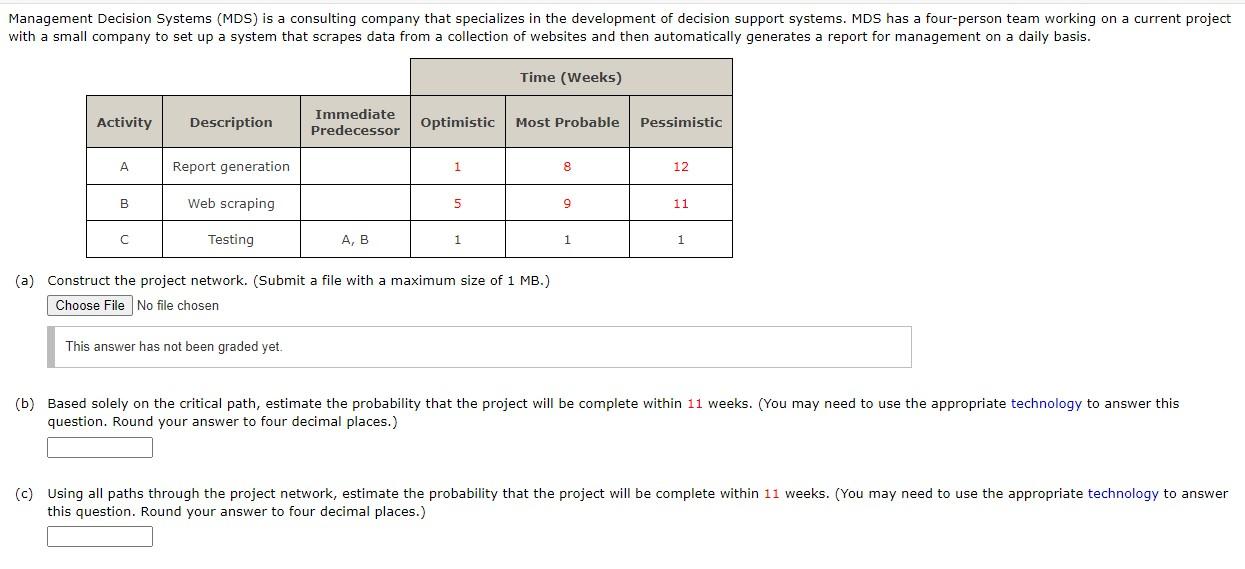 need correct answer all parts Management Decision