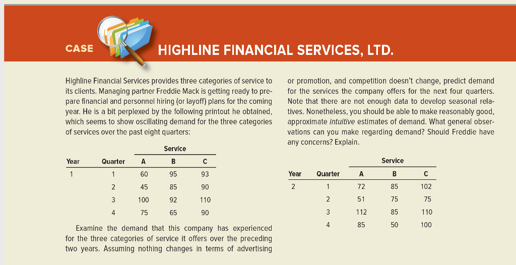I was required to examine the historical trends