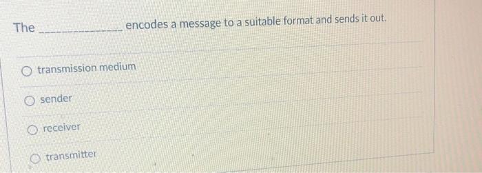 The encodes a message to a suitable format and