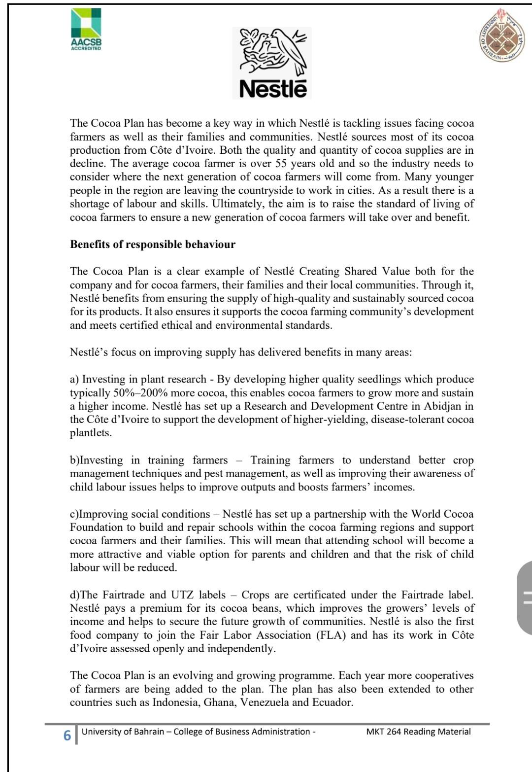 Students are required to read the case thoroughly